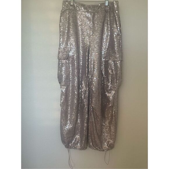 By Anthropologie sequin cargo pants NEW - Picture 5 of 10